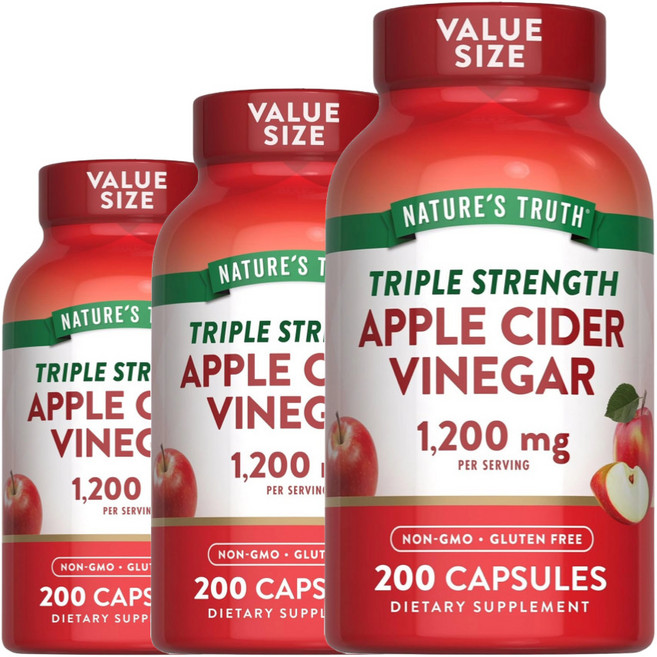 네이처스트루스 애플사이다비니거 Nature's Truth 1200mg 200캡슐 3개, 200정