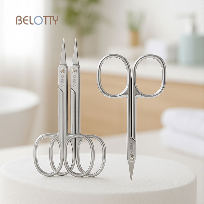 벨로티 스텐다드 네일 큐티클 가위 미용가위, 3개, 실버