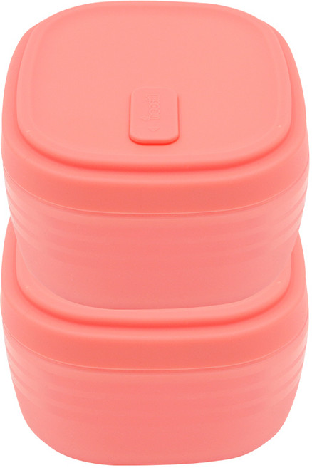 네오실리 뉴에어락 국산 프리미엄 실리콘 밀폐 용기 냉동밥용기 대형, 코랄핑크, 2개
