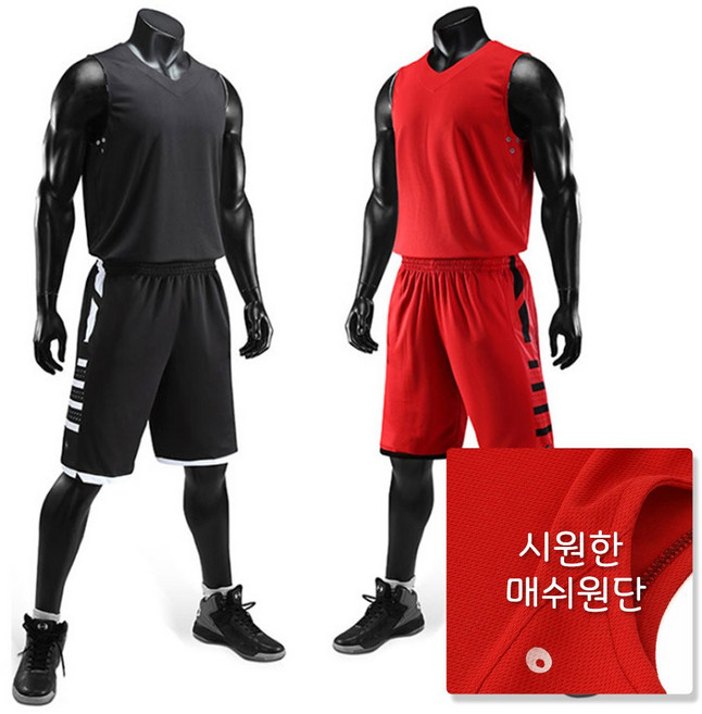 아로하스타일 남자여름농구복 MST3420 나시 반바지 트레이닝복 세트 매쉬 농구나시 운동복 빅사이즈