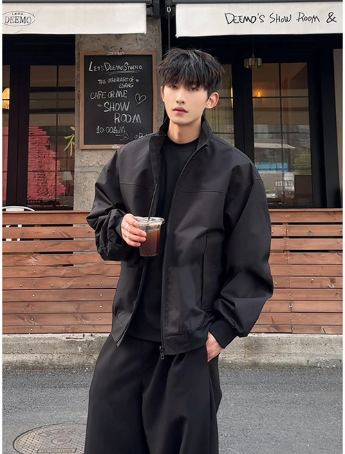 ANYOU 남자 오버핏 자켓 빅사이즈 바람막이 아우터 데일리 편안한 캐주얼 자켓