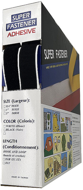 SUPER FASTENER 魔鬼氈膠帶, 黑色, 1套