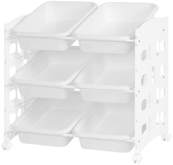 조이 트롤리 이동식 정리함 장난감 3단 6단, 트롤리 화이트, 6단(화이트)