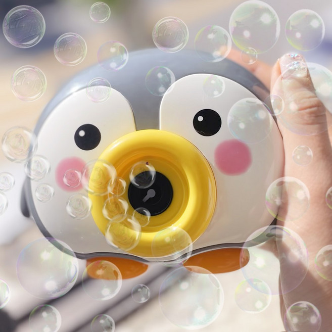 카메라 비눗방울 자동 버블건 (펭귄그레이), 단품, 1개