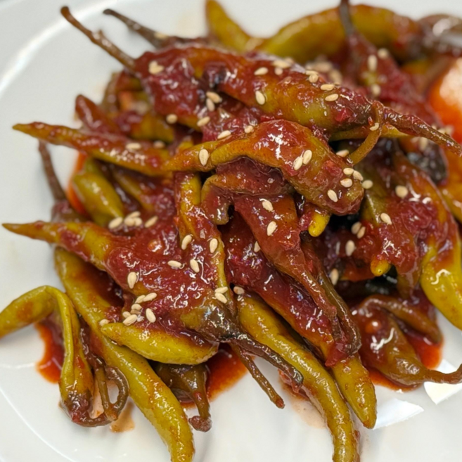 천애반찬 젓갈고추 장아찌 시장반찬, 2개, 300g