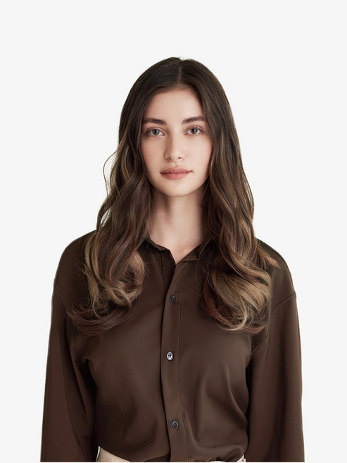 클립스 부분 가발 컬러 헤어피스 루즈펌 붙임머리 4피스_로렌, 01 크리미 골드, 1개