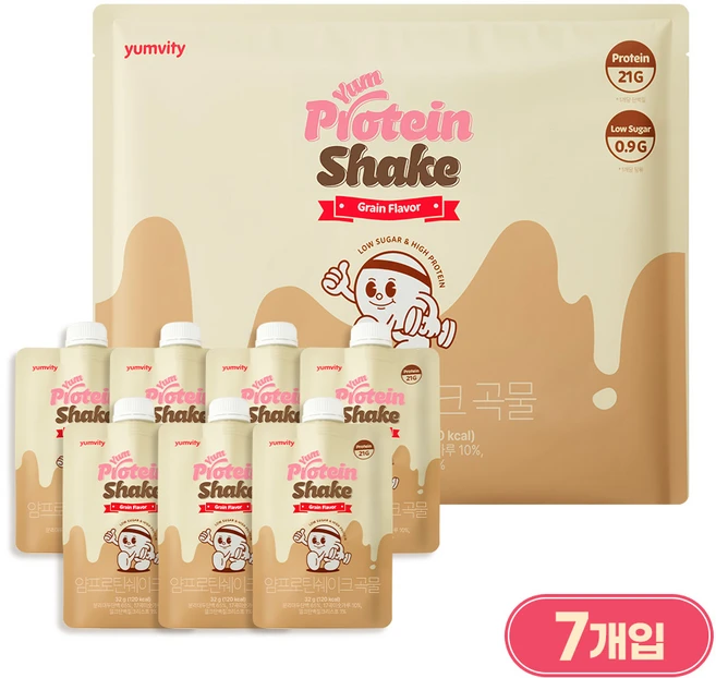 얌비티 가정의학과 의사 개발 한끼 식사대용 저당 단백질 쉐이크 미숫가루맛, 7회분, 32g, 1개 - 쿠팡