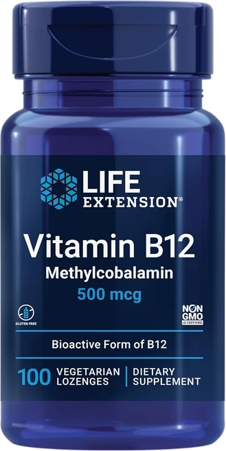 Life Extension 라이프익스텐션 비타민B12 500mcg 멜트정 100정, 1정, 1개 - 쿠팡