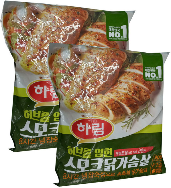코스트코 하림 허브를 입힌 스모크닭가슴살900g X 2봉 아이스포장