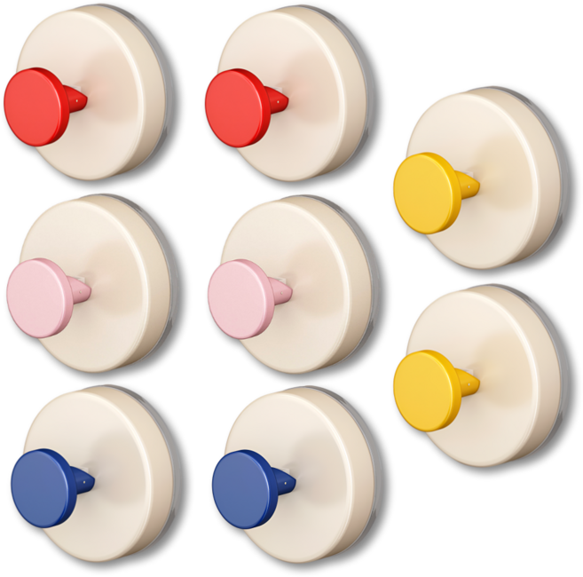 엘케이굿 일체형 무타공 진공 흡착식 다용도 강력 후크 8개, 1세트, 혼합색상