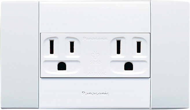 Panasonic 銀河系列 5.5mm絞線用接地雙插座 WEMF1202, 10個