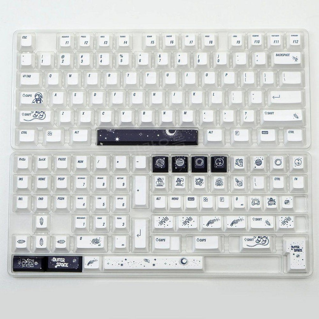 한국어 한글 키보드 KBDiy 143 키 체리 프로필 우주 공간 캡 일본어 PBT 염료 승화 게임용 기계식 MX, 없음, 없음, 3)Outer Space-EN