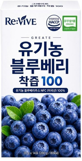 유기농 블루베리착즙 100% NFC 원액 퓨레 스틱 안토시아닌 블루베리즙, 1개, 280g
