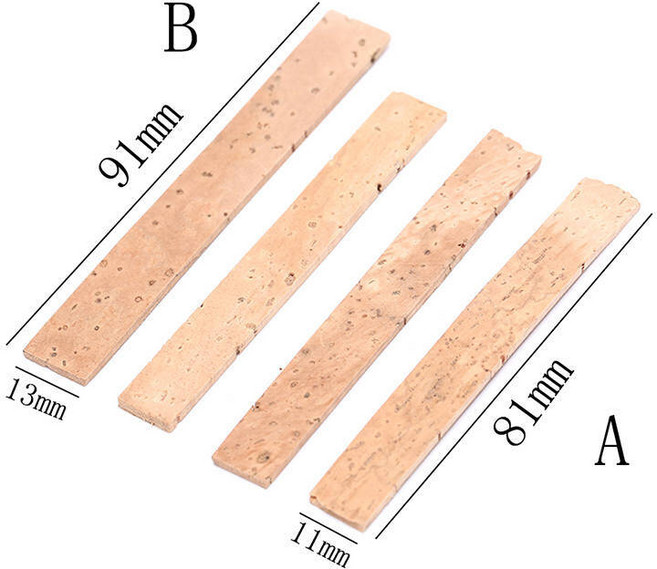 색소폰 코르크 소프라노 테너 알토 넥 부품 악기 액세서리 61x39x2 팩당 5 개, As Picture