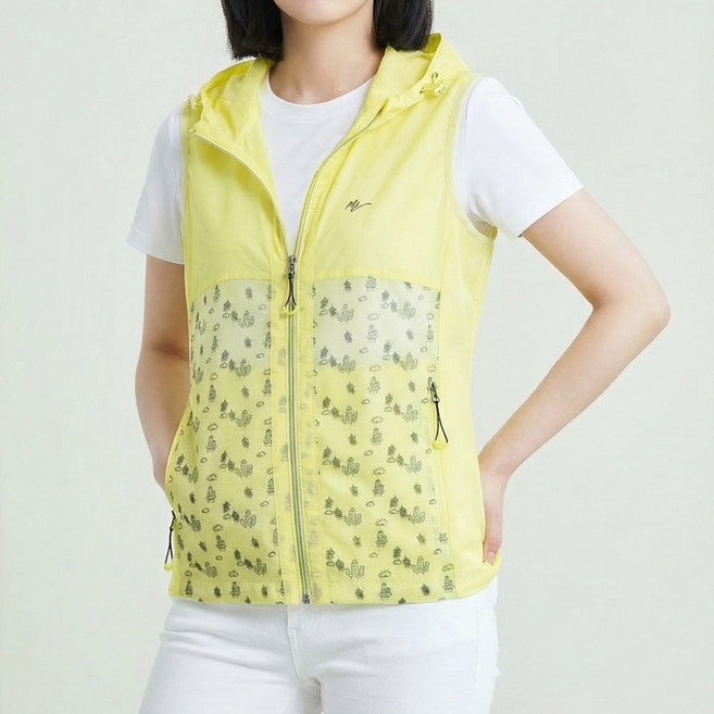 (끝장세일역마진특가) 한여름까지 시원하게 여성 초경량 후드 메쉬 바람막이 조끼 (95~110) 골프 등산 아웃도어 빅사이즈 (MBVW408)