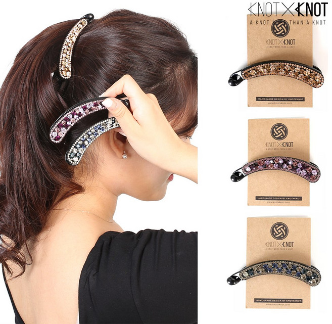 [KNOTXKNOT] 1-2P 고퀄 크리스탈 꽉찬 큐빅 바나나핀