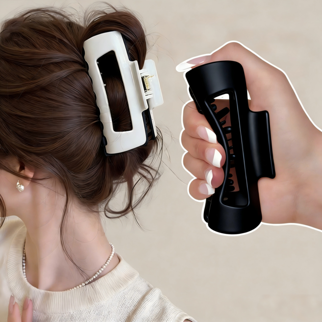 Skansol 머리 다친방지 실리콘 말랑 머리핀, 화이트+블랙