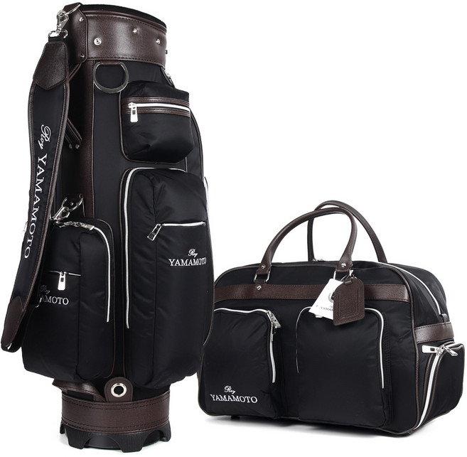 로이야마모토 남성 캐디백 보스턴백 골프백 세트, 블랙