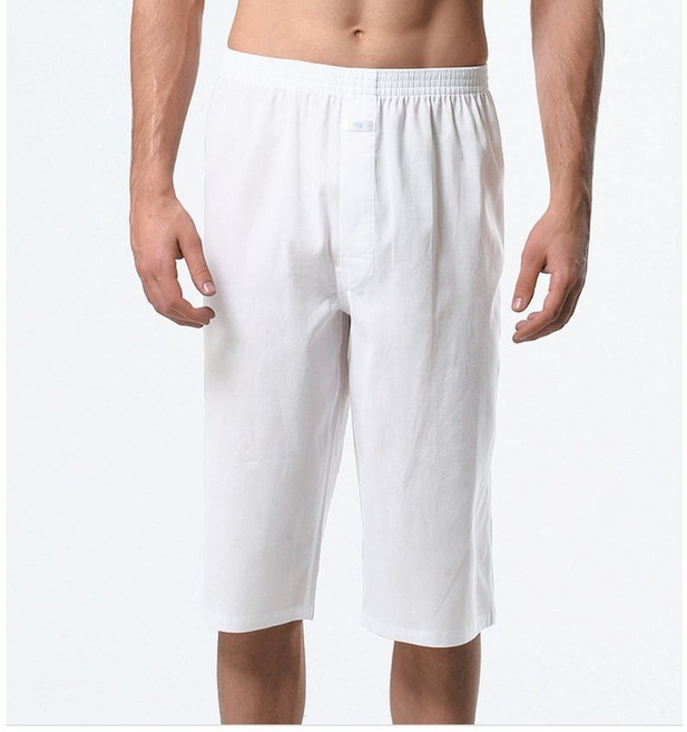 트라이 새모시 백색 순면 박서 사각팬티 7부하의 남 남성 남자 할아버지 까실 모시팬티