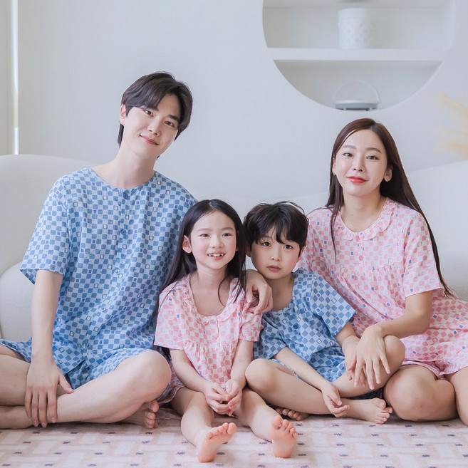 2WE 봄 여름 커플 풍경인견 가족잠옷세트 아동 주니어 파자마