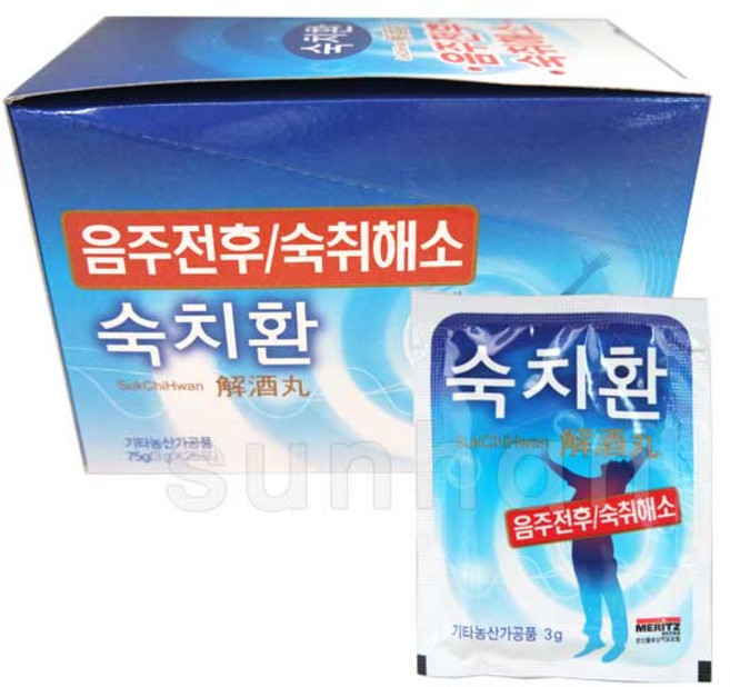 숙치환 3g 숙취해소환 숙취환 헛개나무 컨디션 회복, 25개