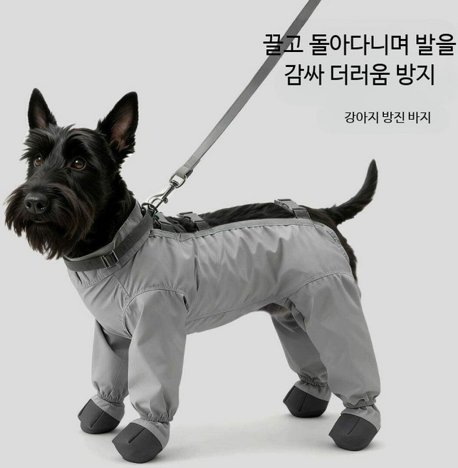 소형견용 봄가을 오염방지 다리보호대 일체형 신발포함 야외용 반려동물 레인코트, 1개, A_조절형 방수바지 신발 포함