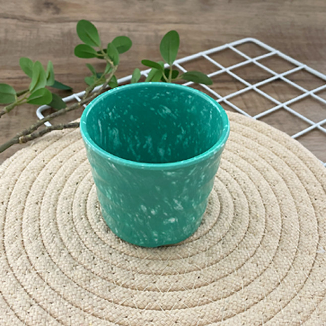 [레트로 쑥색 물결 컵] / 떡볶이 분식집 오뎅 순대 단무지, 1개