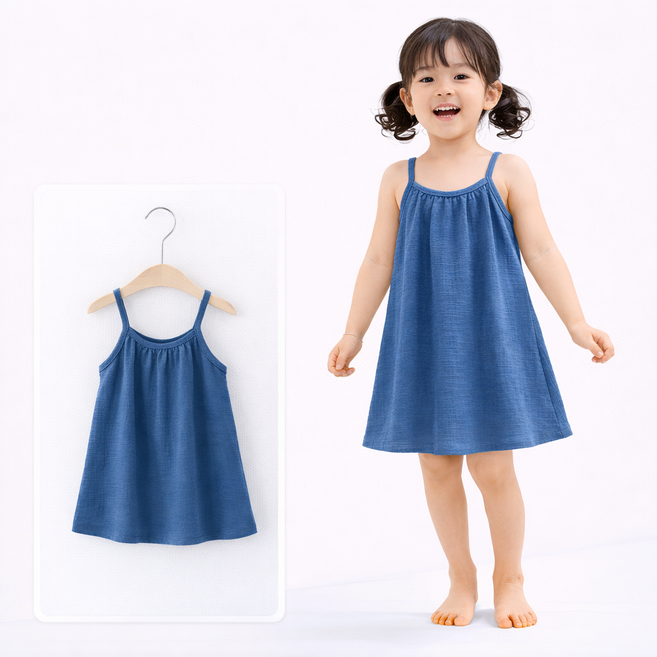 여아 여름 원피스 공주풍 끈소매 플로럴 나들이룩