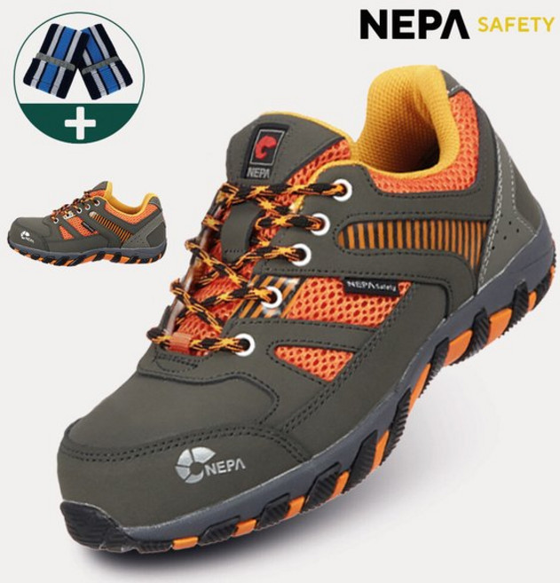 국내백화점 네파 안전화 4인치 여성안전화 GT-204 오렌지 여름 통풍 논슬립 발편한 워킹화 (bk파우치증정)