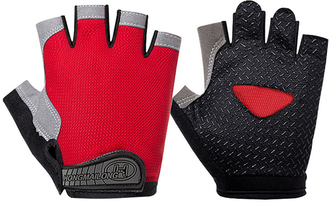 SRF 낚시 반장갑 피싱 글러브 HG-10, 레드, 1개