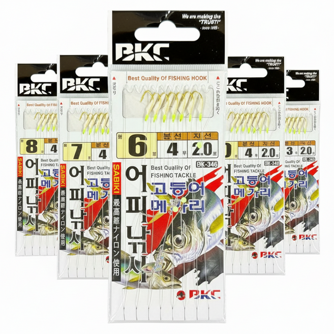 백경조침 어피낚시 7본 고등어 전갱이 전어 카드채비BK-346, 1개