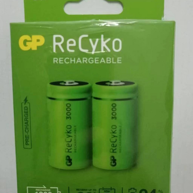 【GP 超霸】3000mAh 2號 Recyko 低自放充電電池 即買即用, 1個, 2