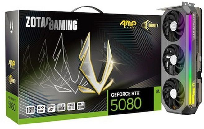 HIT ZOTAC GAMING 지포스 RTX 5080 AMP EXTREME INFINITY D7 16GB