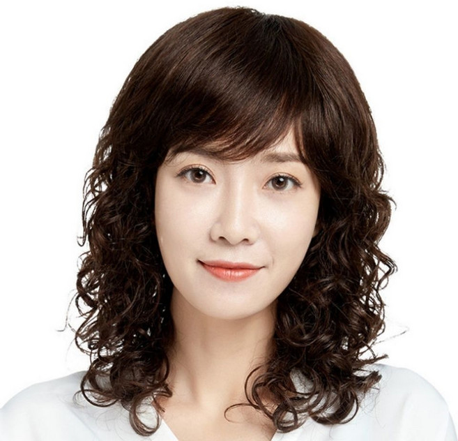 GBKING 가발 중년여성 가발 짧은머리 웨이브 통가발 어머님 가발, 1개
