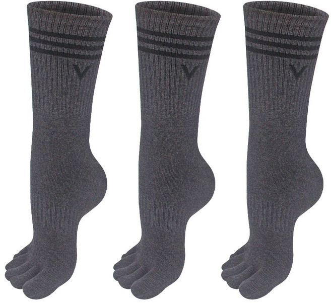 하니니 남성용 캐쥬얼 V링글 발가락 양말 3켤레 롱장목 스포츠 풋살 축구 야구 러닝