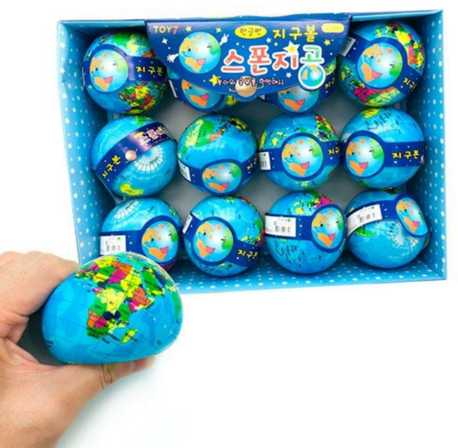 지구본 스펀지 지공 유아용 학습용 학습 교육용 스펀지 지공 놀이용 플라스틱 말랑한 장식공 교구 지도