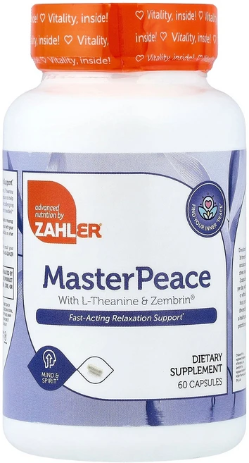 Zahler MasterPeace l-테아닌 및 Zembrin® 함유 캡슐 60정 Zahler (잘러), Zahler, MasterPeace with L-The - 쿠팡