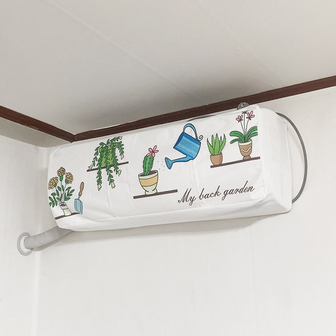 리예 3중직 에어컨커버 벽걸이 스탠드 스판 암막원단, 가든