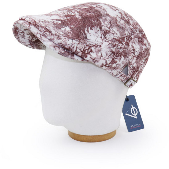 베이직엠 중년 남성 베레모 여름 헌팅캡 덩쿨 프린트