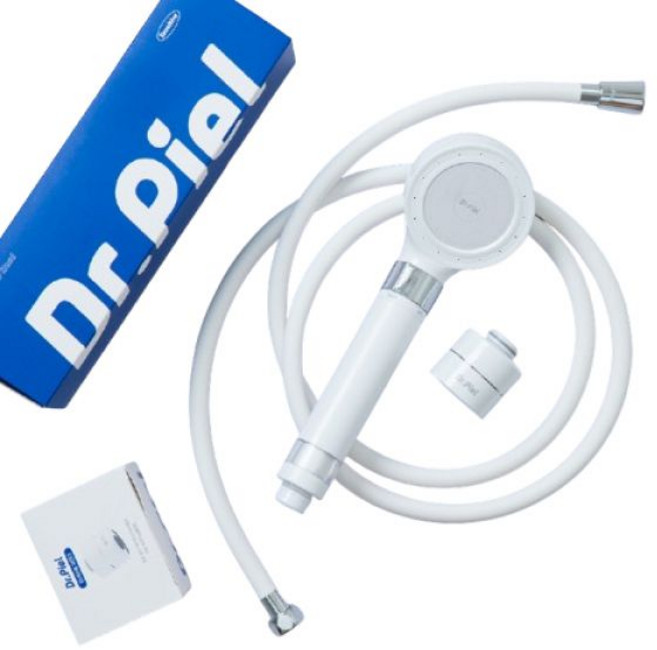 (정품) 닥터피엘 선물세트 아토샤워헤드 + 버블세면대 필터 에코 샤워호스 화이트 2m