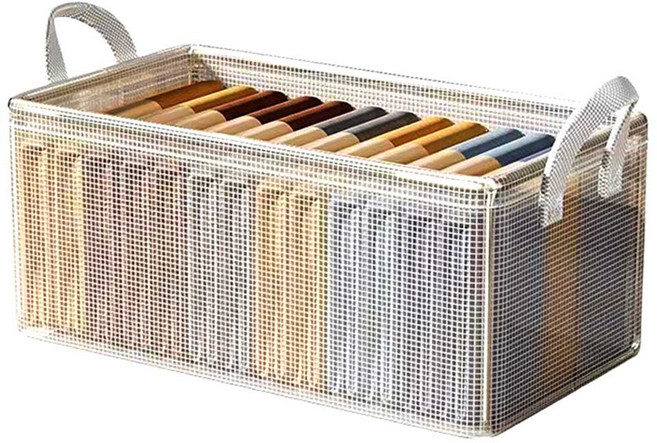 두트링 접이식 투명한 옷장정리함 의류수납함 옷정리함, 투명색, 1개