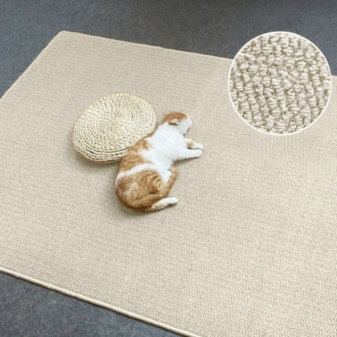 조이제이 고양이거실매트 고양이스크래쳐 카페트, 1개, 아이보리