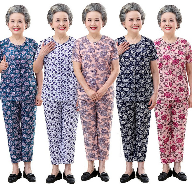 몸빼 촌캉스룩 상하의세트 반팔 여름 꽃무늬 우정여행 패션