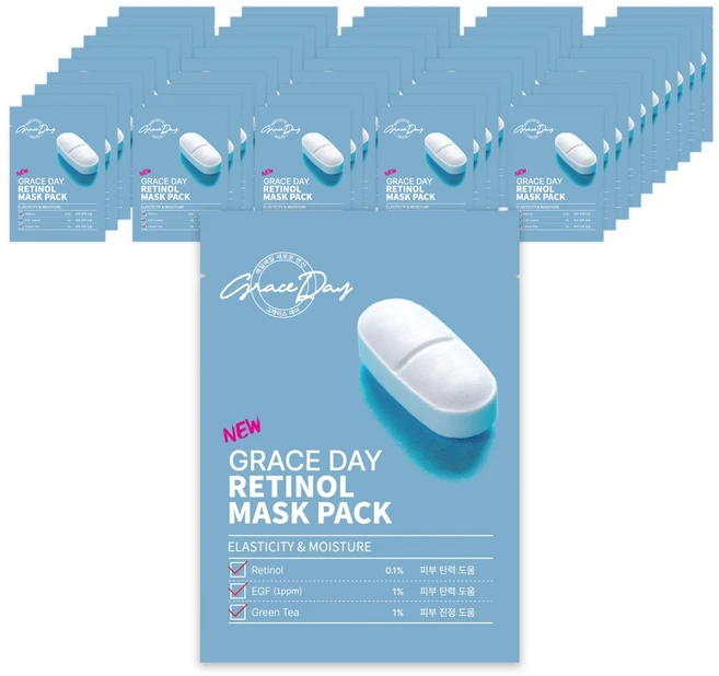 그레이스데이 레티놀 마스크팩 27g, 1개입, 50개 - 쿠팡
