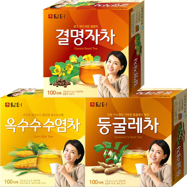 담터 3종 결명자차 100T + 담터 옥수수수염차 100T + 담터 둥굴레차 100T, 1세트, 100개입, 1.2g