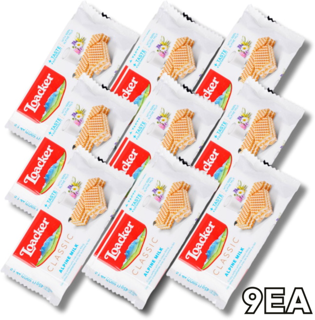 로아커 웨하스 밀크, 45g, 9개