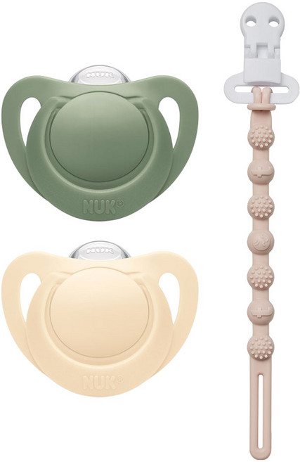 누크 For네이처 쪽쪽이 X 토트랩 쪽쪽이 홀더 SET, 1세트, 그린,베이지+코스믹라떼베이지, S1 (0~6개월)