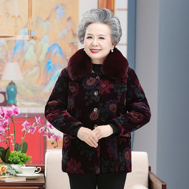 80대 할머니옷 점퍼 70대 기모 빅사이즈 코트 H27