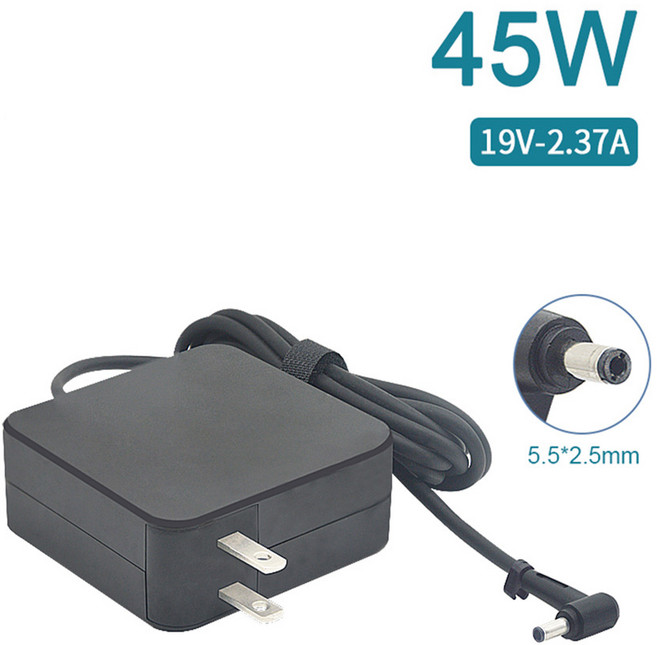 華碩 ASUS 筆電充電器 45W 19V 2.37A 5.5mm*2.5mm 變壓器 - 正方型, 1個