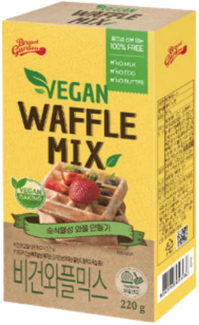 브레드가든 비건 와플믹스 홈베이킹, 220g, 9개